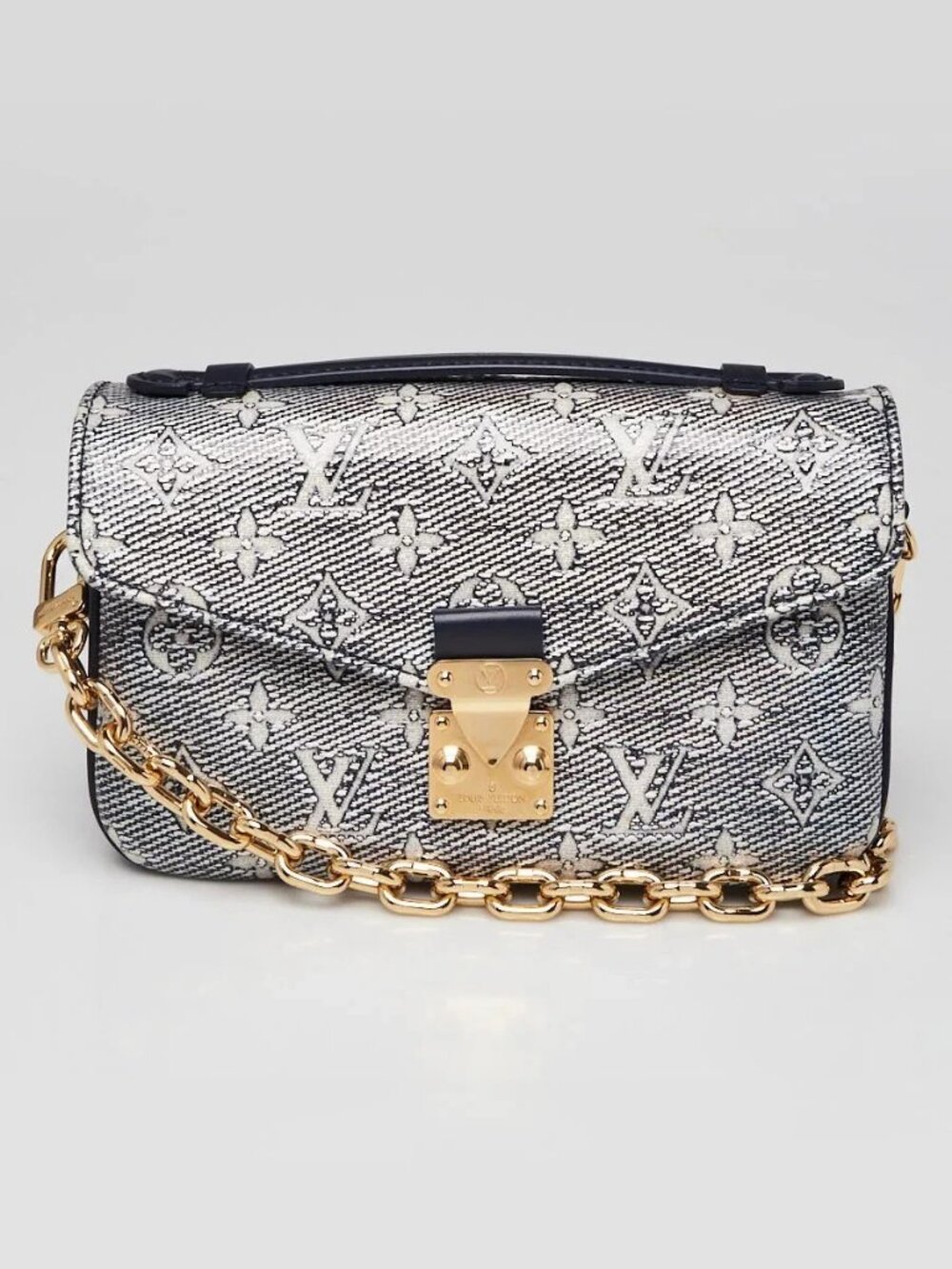 Louis Vuitton Blue/Silver Monoglam Canvas Pochette Metis East/West Bag